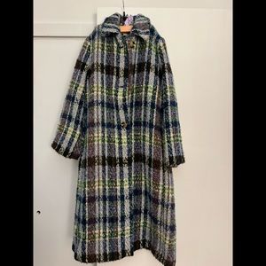 Boden Interest Wool Coat in Check - Worn Twice